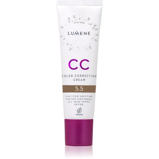 Lumene CC Color Correcting Cream Crema CC pentru un ten uniform SPF 20 culoare 5.5 (Cool) 30 ml