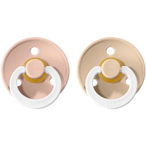 BIBS Colour Natural Rubber Size 2: 6+ months suzetă Blush Night / Vanilla Night 2 buc