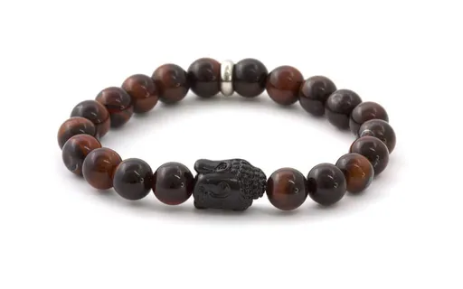 Agato Brățară cu mărgele din ochi de tigru MINK114 17 cm