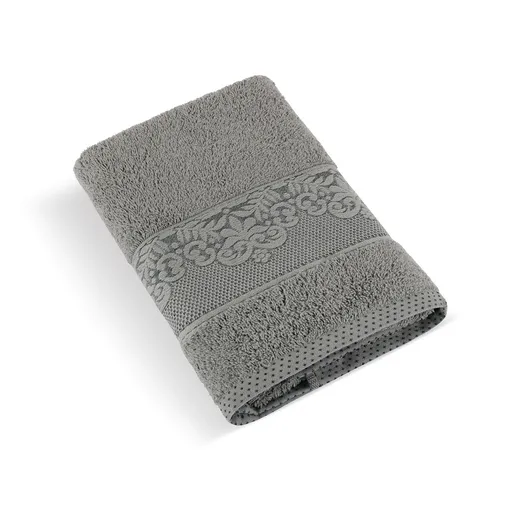 Prosop frotir Bellatex colecția Orchidea gri înch., 70 x 140 cm, gri închis, 70 x 140 cm