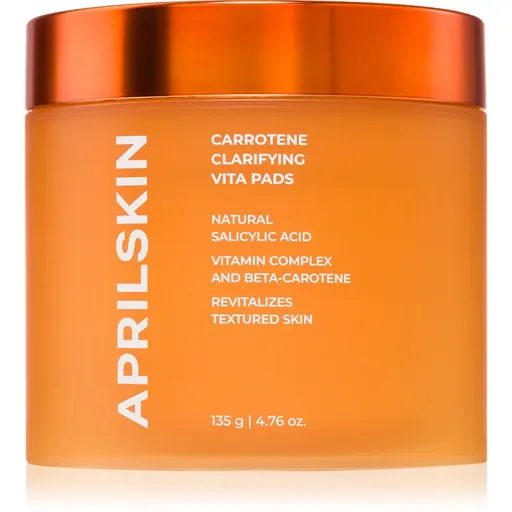 APRILSKIN Carrotene Clarifying Vita Pads dischete demachiante pentru tenul gras, predispus la acnee 60 buc