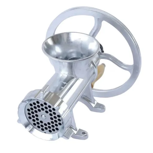 Masina tocat carne manuala nr.32 din aluminiu, Micul Fermier, cu rulment si fulie mare