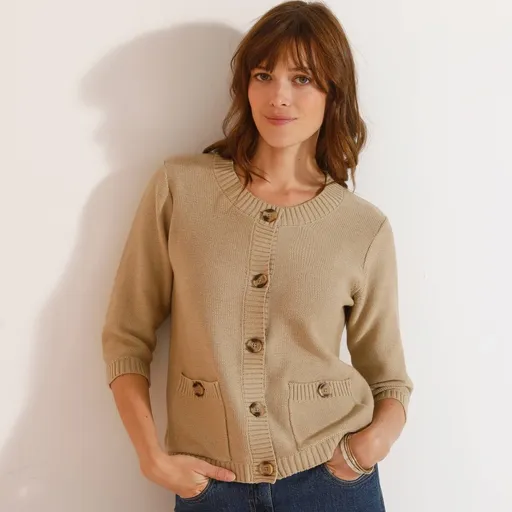 Pulover cu mâneci lungi până la cot și buzunare