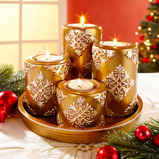 Farfurie cu lumânări Vis de Crăciun