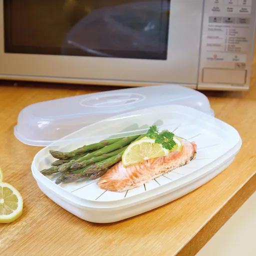 Aparat cu abur pentru gătirea peștelui în cuptorul cu microunde