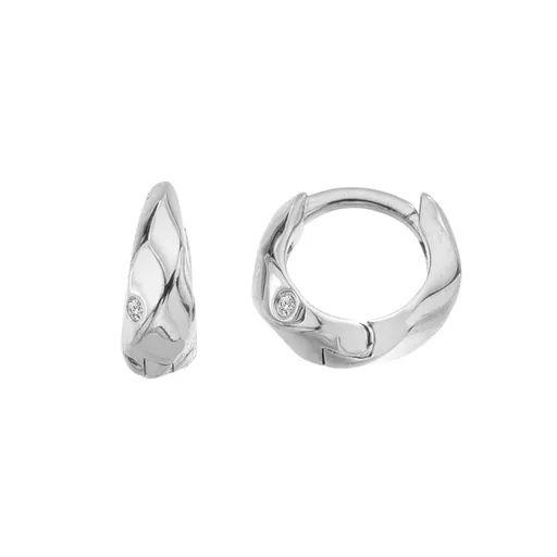 Hot Diamonds Cercei răsuciți din argint cu diamante Much Loved DE869