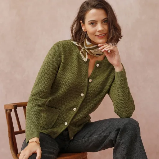 Pulover cu nasturi, culoare uni