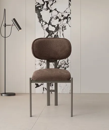 Set scaune 2 piese, Hanah Home, Muriz, Metal, Brown / Cappuccino