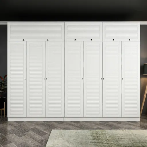 Dulap pentru haine, Hanah Home, Minar Kale, 315x255x52 cm, Alb