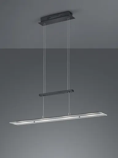 Lustra Milos, RL, 80x12x170 cm, 5W, 1x SMD, metal, negru mat