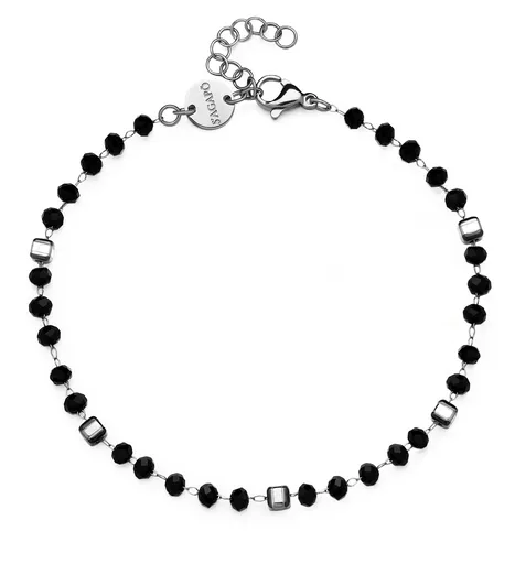 S'Agapõ Brățară decentă cu mărgele negre Shrine SSR11