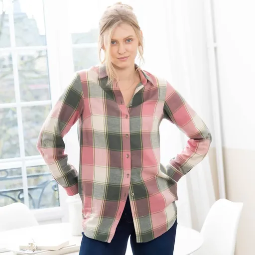 Cămașă lungă din flanel în carouri