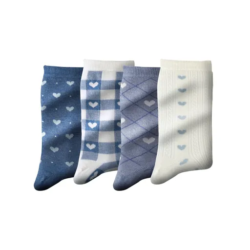 Set de 4 perechi de șosete cu imprimeu de inimă