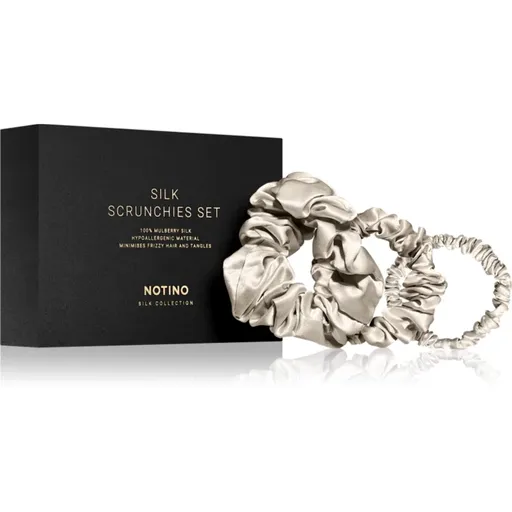 Notino Silk Collection Scrunchie Set set de elastice pentru păr din mătase culoare Cream