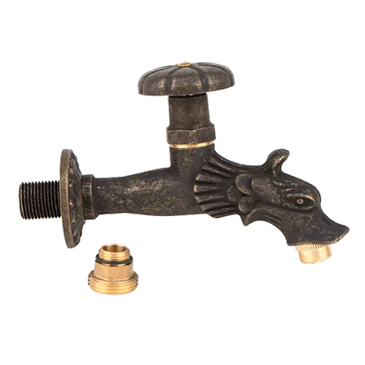 Robinet decorativ 1/2", dublu serviciu din alama alama neagra antichizata cu rozeta si finisaj Dragon