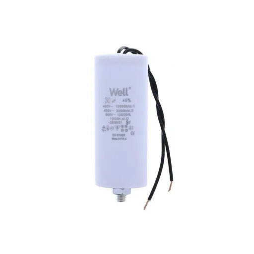 Condensator pornire motor 400V 30uF cu fir, Well
