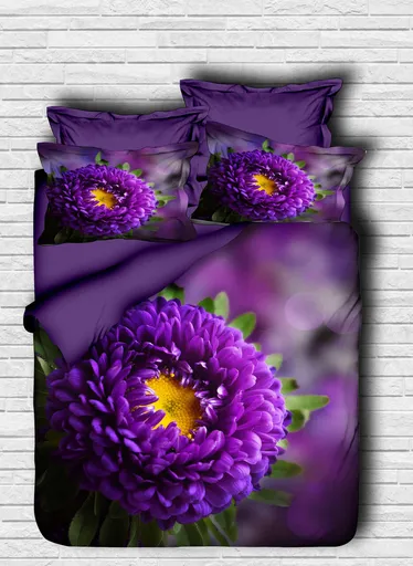 Lenjerie de pat dubla Super King (EU) (IT), 3 piese, L'essentiel Maison, 136, Purple / Green / Yellow