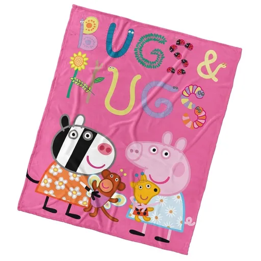 Carbotex Pătură pentru copii Pepina și Zoe cu animale de pluș, 110 x 140 cm