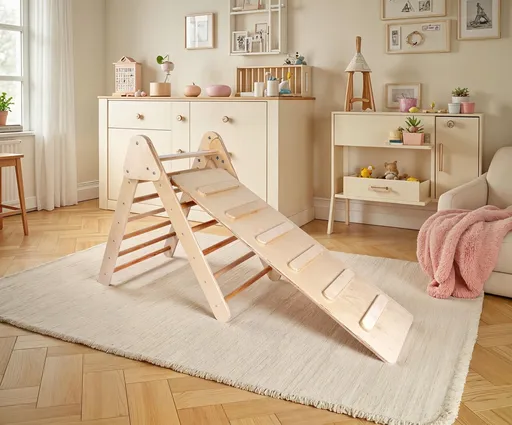 Set triunghi de catarare Pikler, Hanah Home,  BLTYZ-AKTV0148, Stejar