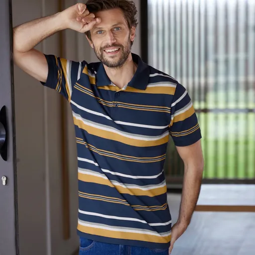 Tricou polo cu mânecă scurtă și dungi