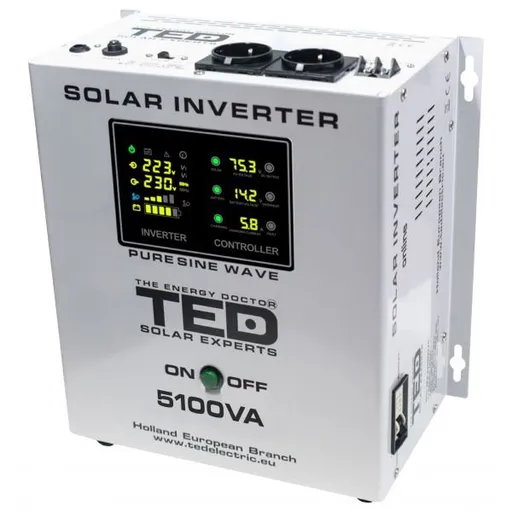 Invertor solar TED de la 48V la 230V 5100VA/3500W MPPT unda sinusoidala pura TED003898