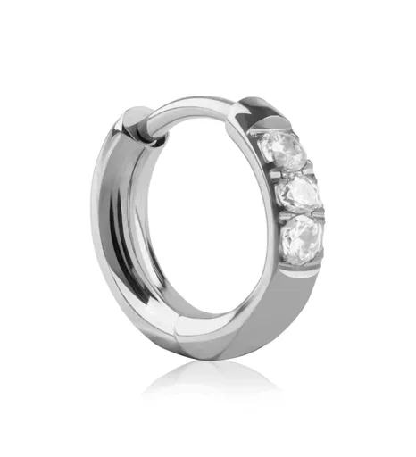 Troli Cercel rotund single din oțel cu zirconii VHLLE2008S 0,6 cm