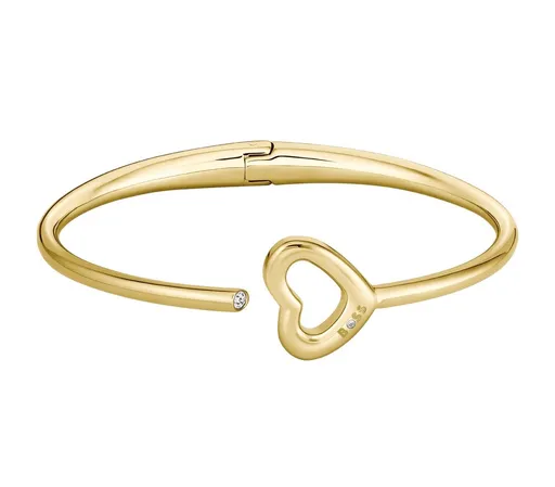 Hugo Boss Brățară solidă placată cu aur cu inimă Honey Boundless 1580724