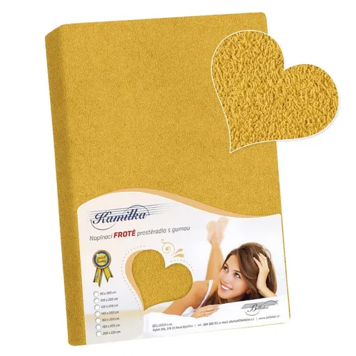 Bellatex Cearșaf din bumbac terciat, galben, 120 x 200 cm