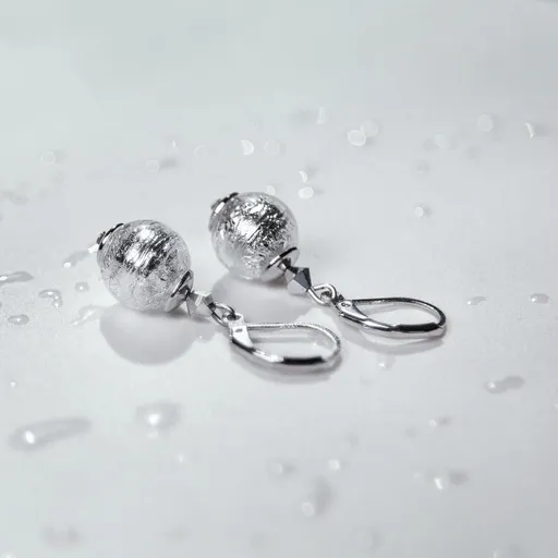 Lampglas Cercei eleganți Ice Ice Baby, cu argint pur în perlele Lampglas EER5/3/CHI