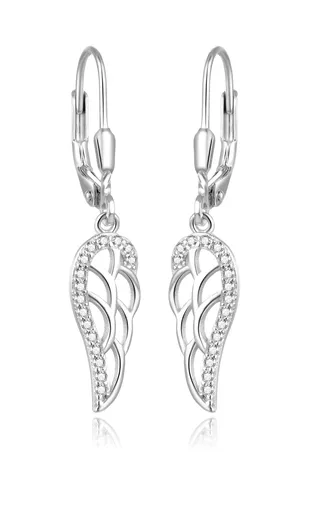 Beneto Cercei eleganți din argint cu zirconi limpezi Aripi de înger AGUC2585L