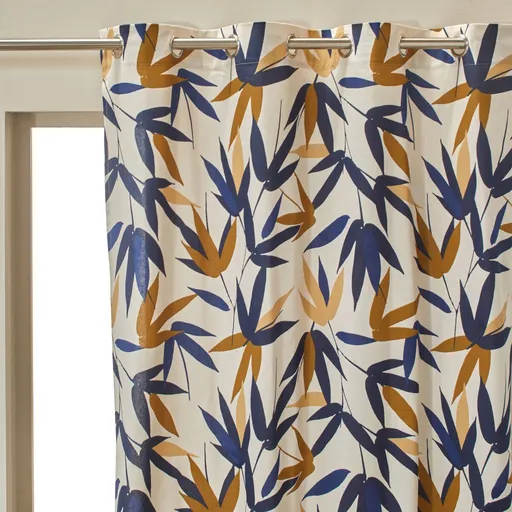 Perdea cu imprimeu de frunze de bambus