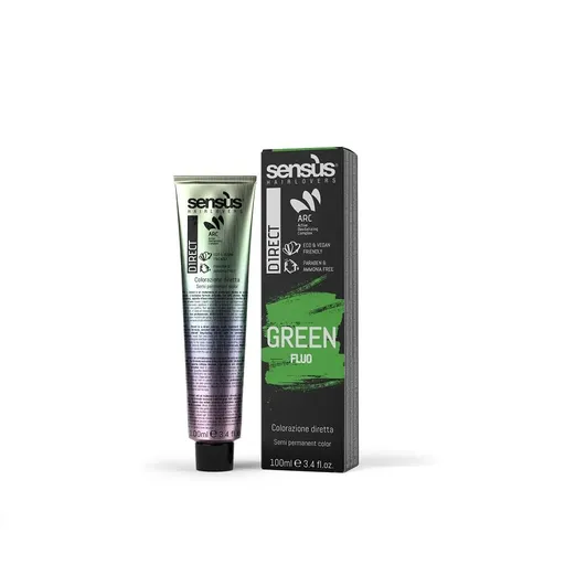 Vopsea De Par Semipermanenta Fara Amoniac Sensus Direct Fluo Green 100 ml