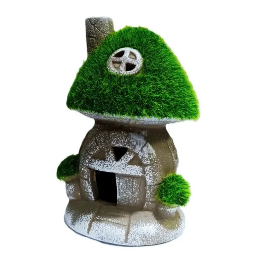 Decorațiune de grădină Casă cu ciuperci, 8,5 x 14 x 8,5 cm
