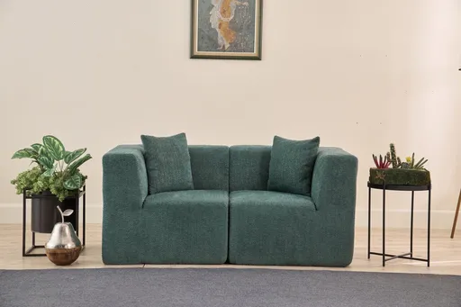 Canapea 2 locuri, Atelier del Sofa, 825BLC5410, Tesatura Chenille, Verde