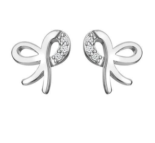 Hot Diamonds Cercei frumoși din argint cu diamante Bow Much Loved DE730