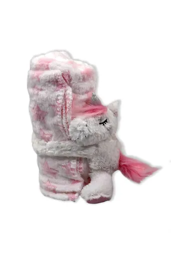 Unicorn cu pătură de pluș