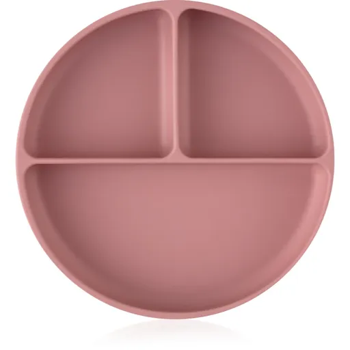 Petite&Mars Take&Match 6m+ farfurie compartimentată rotund Dusty Rose 1 buc