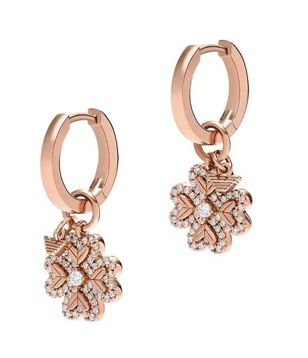 Emporio Armani Cercei placați cu aur 2în1 Trifoi cu patru foi cu zirconii EG3610221