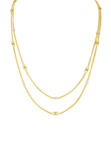 Liu Jo Colier la modă placat cu aur cu cristale LJ2905