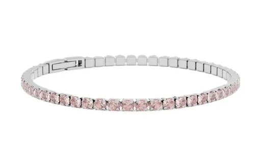 Furiosa Brățară de tenis cu cristale roz Swarovski SB-ROSALINETENNIS-S 16 cm