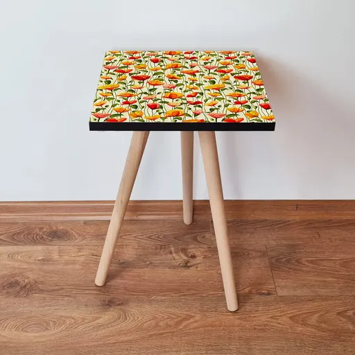 Masuta, Hanah Home, Shp248, 35x42x35 cm, Galben / Verde / Portocaliu / Alb