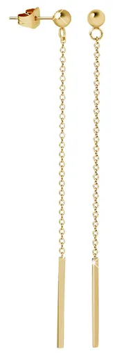 Troli Cercei lungi placați cu aur cu pandantiv alungit