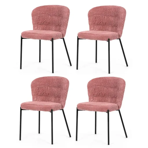 Set de scaune de sufragerie Bouclé CT-W1077 PINK2,4 buc., roz