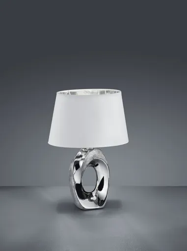 Lampa de masa Taba, RL, 23x16x33 cm, 40W, 1x E14, ceramica, argintiu/alb