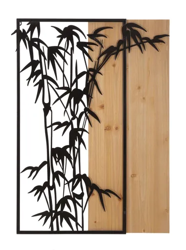Decoratiune de perete Bamboo, Mauro Ferretti, 58x80 cm, fier/MDF, negru/maro