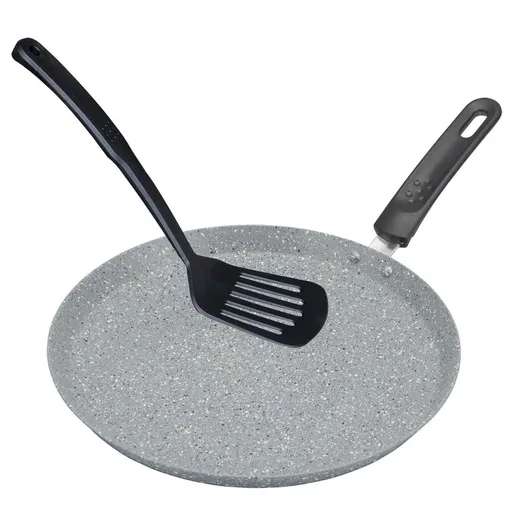 Tigaie pentru clatite Bohmann BH 1010-26 MRB, 26 cm, Acoperire marmura, Spatula, Gri