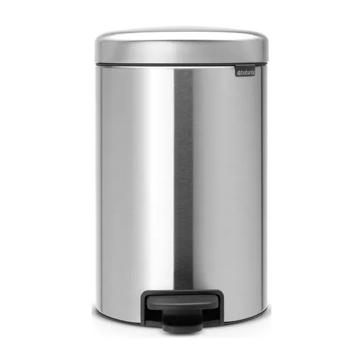 Cos de gunoi cu pedala Brabantia NewIcon 649031, 12 L, Inchidere lina, Baza antiderapanta, Rezistent la amprente, Inox