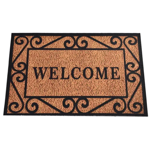 Covoras usa de la intrare Chilai Home 877CHL1025, 45x70 cm, PVC, Bej / Negru