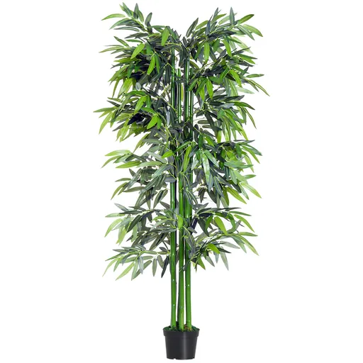 OutSunny Plantă de Bambus Artificială în Ghiveci, Plantă Decorativă pentru Casă, Birou, Interior și Exterior, Ф2.5x180 cm, Verde | Aosom Romania