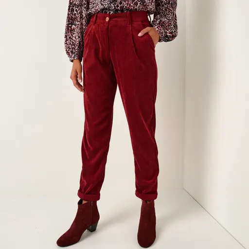 Pantaloni chino din catifea reiată 7/8